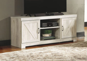 Alternative view of Bellaby Whitewash TV Stand w/Fireplace