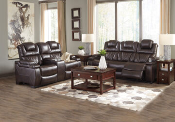 Warnerton Chocolate Power Reclining Sofa Set