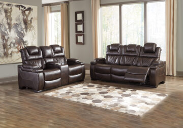 Alternative view of Warnerton Chocolate Power Reclining Sofa Set