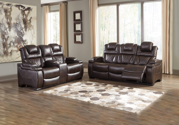 Warnerton Chocolate Power Reclining Sofa Set - Image 2