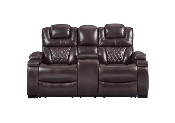Warnerton Chocolate Power Reclining Sofa Set - Image 4