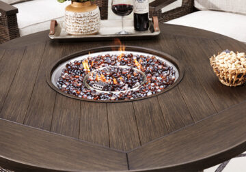 Alternative view of Paradise Trail Medium Brown Fire Pit Table