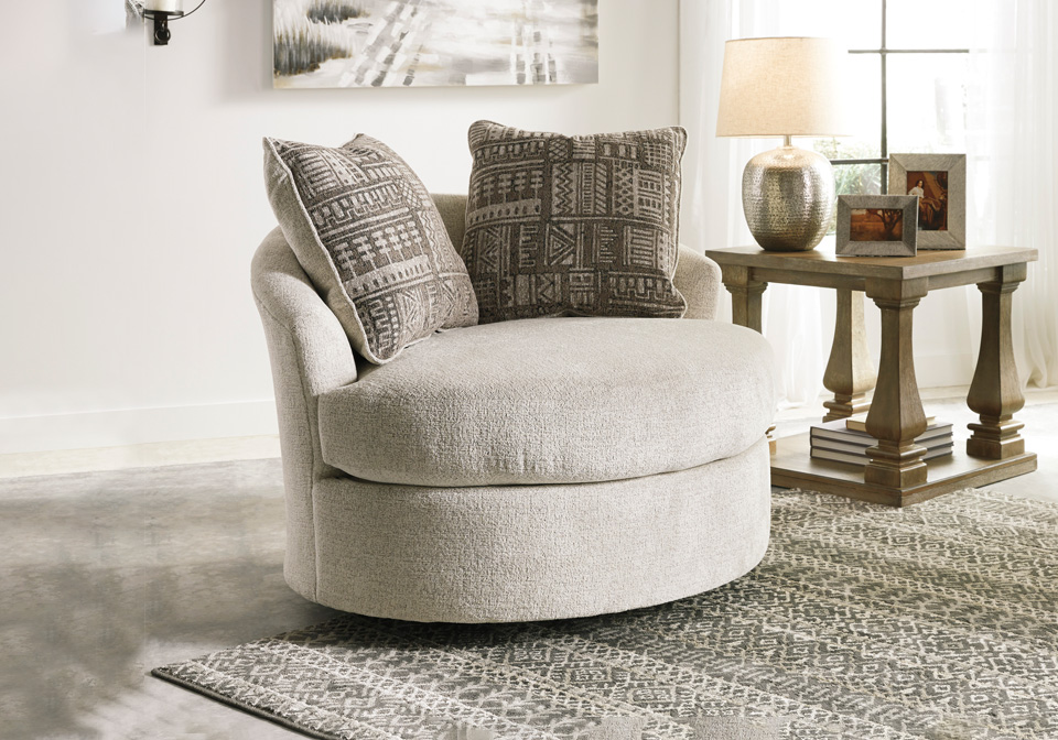 Soletren Stone Swivel Accent Chair