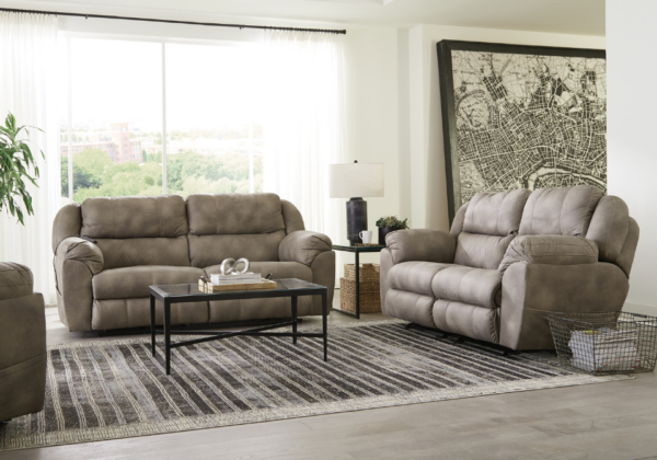 Flynn Fig Power Lay-Flat Reclining Sofa Set - Image 2