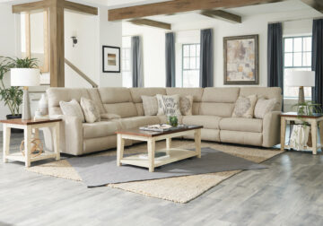McPherson Buff 6pc Power Reclining Sectional