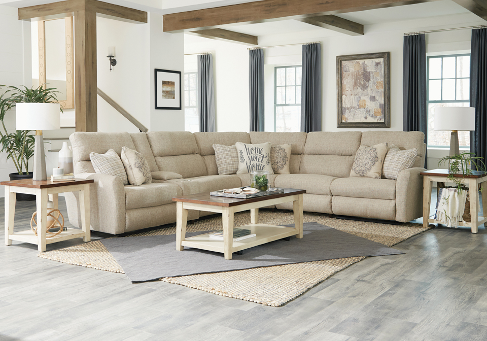McPherson Buff 6pc Power Reclining Sectional