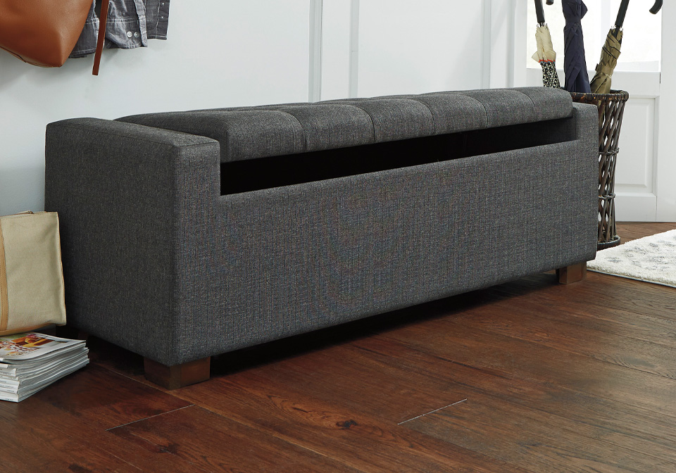Cortwell Gray Storage Bench