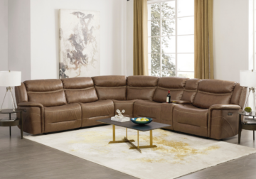 Glenvale Chocolate 6pc Power Reclining Sectional