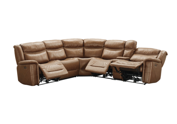 Glenvale Chocolate 6pc Power Reclining Sectional - Image 2