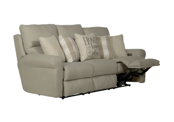 Westport Cement Power Lay-Flat Reclining Sofa Set - Image 2