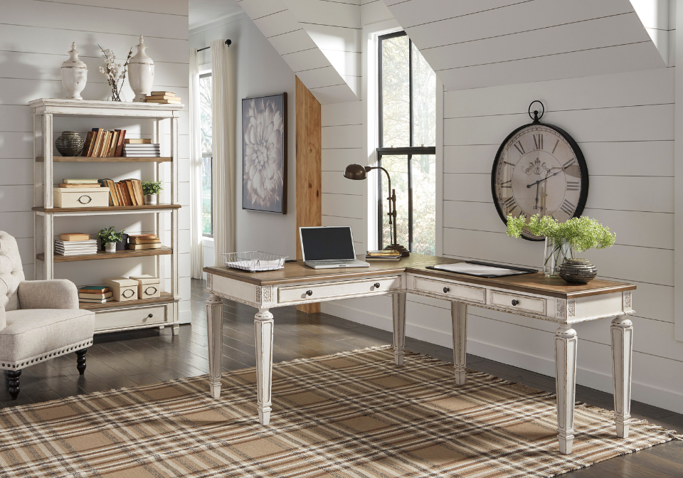 Realyn Home Office Desk and Desk Return