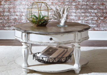 Magnolia Manor Antique White Round Cocktail Table