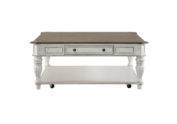 Magnolia Manor Antique White Square Oversized Cocktail Table - Image 4