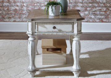 Magnolia Manor Antique White End Table