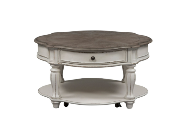 Magnolia Manor Antique White Round Cocktail Table - Image 2