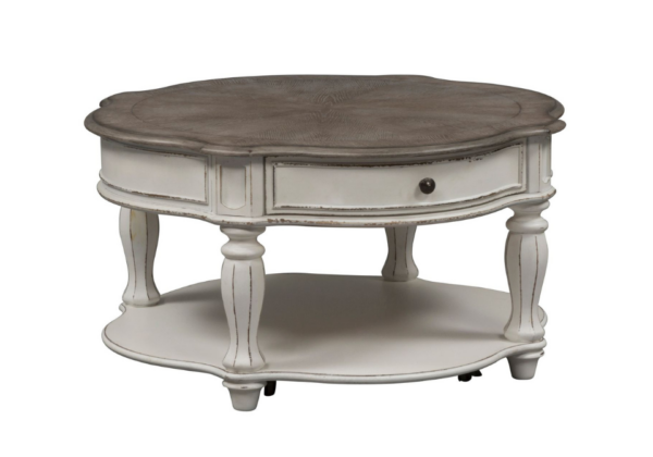 Magnolia Manor Antique White Round Cocktail Table - Image 3