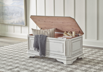 Magnolia Manor Antique White Storage Trunk