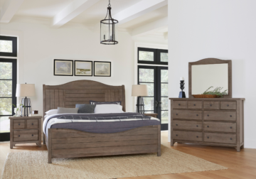 Cool Farmhouse Grey King Bedroom Set
