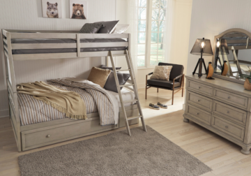 Alternative view of Lettner Twin/Full 3-Piece Storage Bunk Bed Set
