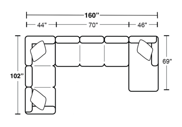 Royce 3-Piece RAF Chaise Sectional - Image 6