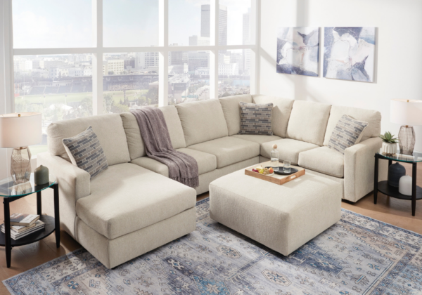 Edenfield Linen 3-Piece LAF Chaise Sectional - Image 3