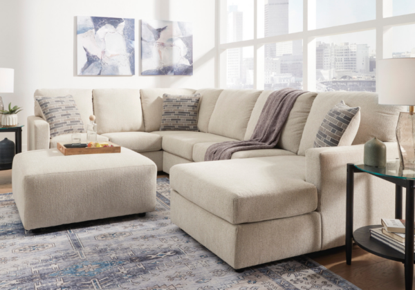 Edenfield Linen 3-Piece RAF Chaise Sectional - Image 4