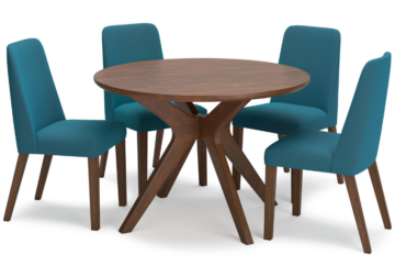 Alternative view of Lyncott 5-Piece Dining Set with Blue Chairs