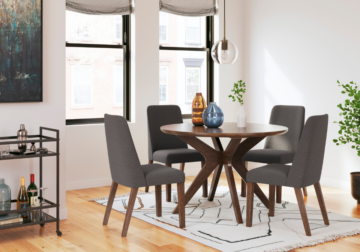 Lyncott 5-Piece Dining Set with Charcoal Chairs