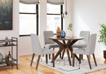 Lyncott 5-Piece Dining Set with Gray Chairs