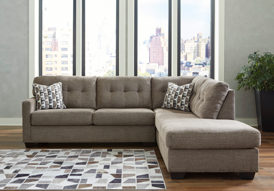Mahoney Chocolate 2-Piece RAF Chaise Sectional