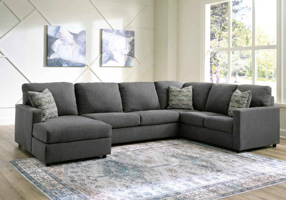 Edenfield Charcoal 3-Piece LAF Chaise Sectional