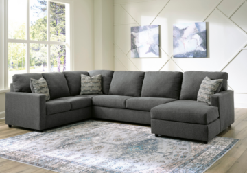 Edenfield Charcoal 3-Piece RAF Chaise Sectional