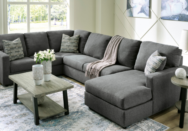 Edenfield Charcoal 3-Piece RAF Chaise Sectional - Image 3
