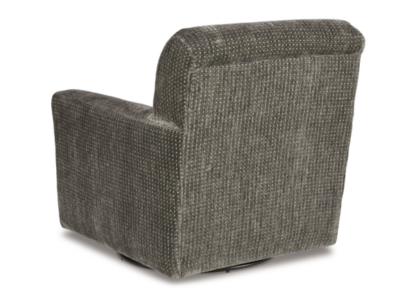 Herstow Charcoal Swivel Glider Accent Chair - Image 5