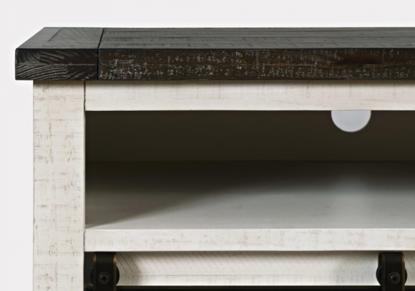 Madison County White TV Stand w/ Fireplace Insert - Image 8