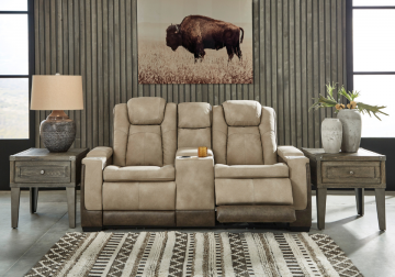 Next-Gen Durapella Sand Power Reclining Loveseat