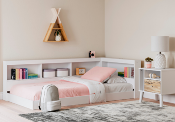 Piperton White Twin Bookcase Storage Bed