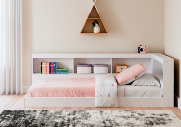 Piperton White Twin Bookcase Storage Bed - Image 2