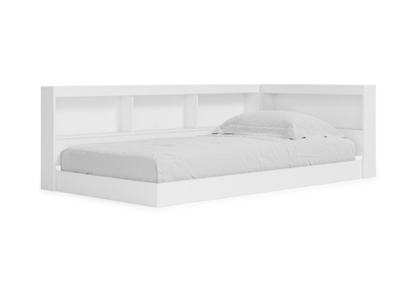 Piperton White Twin Bookcase Storage Bed - Image 4