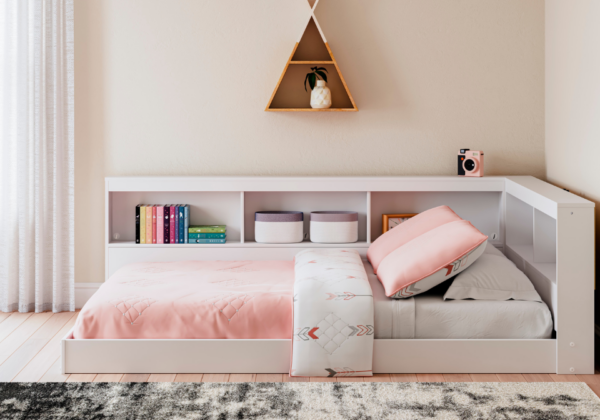 Piperton White Full Bookcase Storage Bed - Image 2