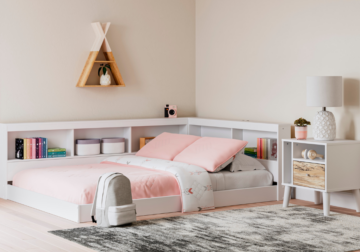 Piperton White Full Bookcase Storage Bed