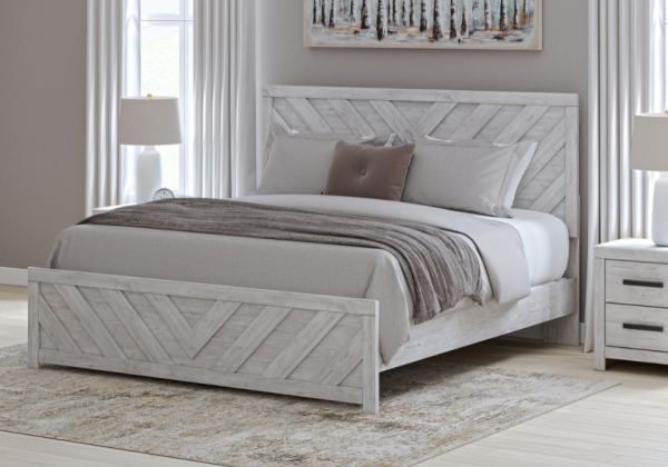 Cayboni Whitewash King Bed Set - Image 2
