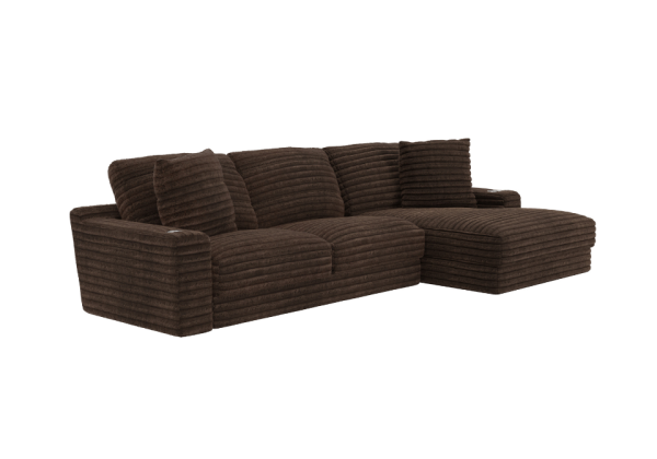 Comfrey Chocolate 2pc RAF Chaise Sectional - Image 2