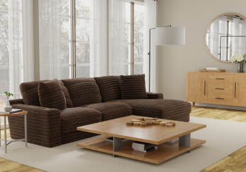 Comfrey Chocolate 2pc RAF Chaise Sectional
