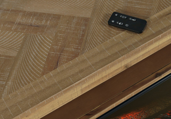 Bryce Natural TV Stand with Fireplace - Image 7