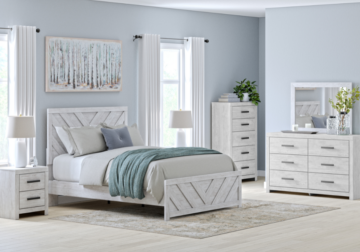 Cayboni Whitewash Queen Bed Set