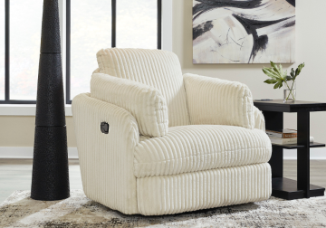 Tie-Breaker Ivory Swivel Glider Recliner