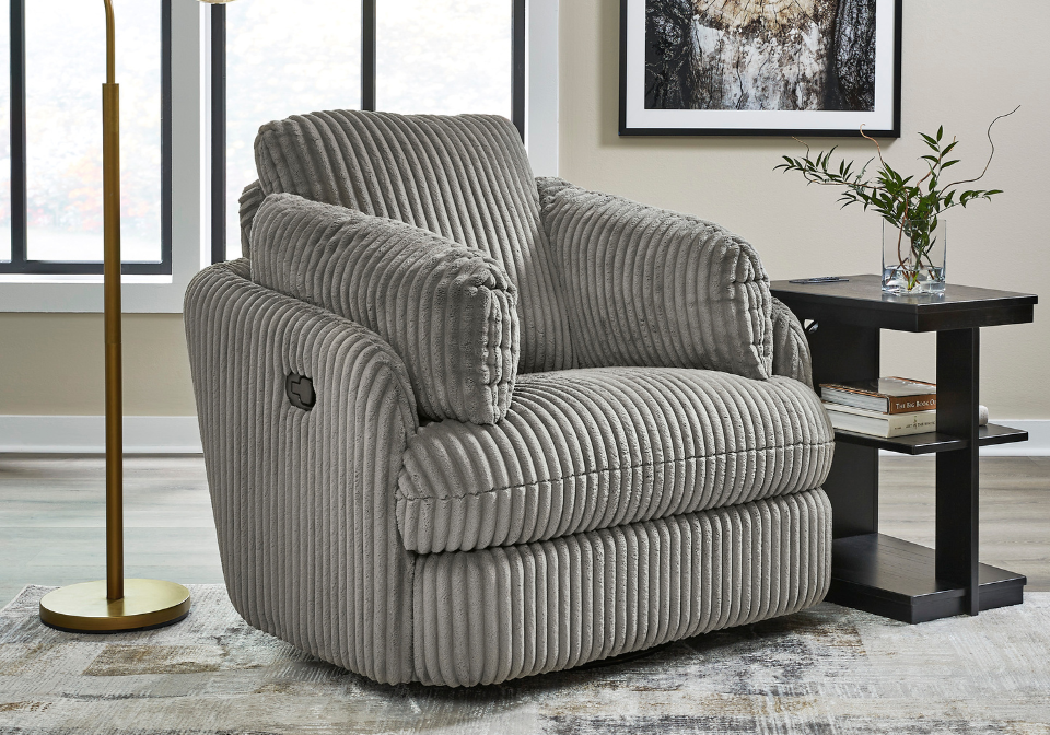 Tie-Breaker Fog Swivel Glider Recliner