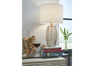 Alternative view of Taylow Gray Glass Lamp