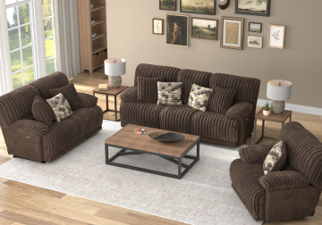Alternative view of Hollifield Chocolate Power Reclining Sofa Set